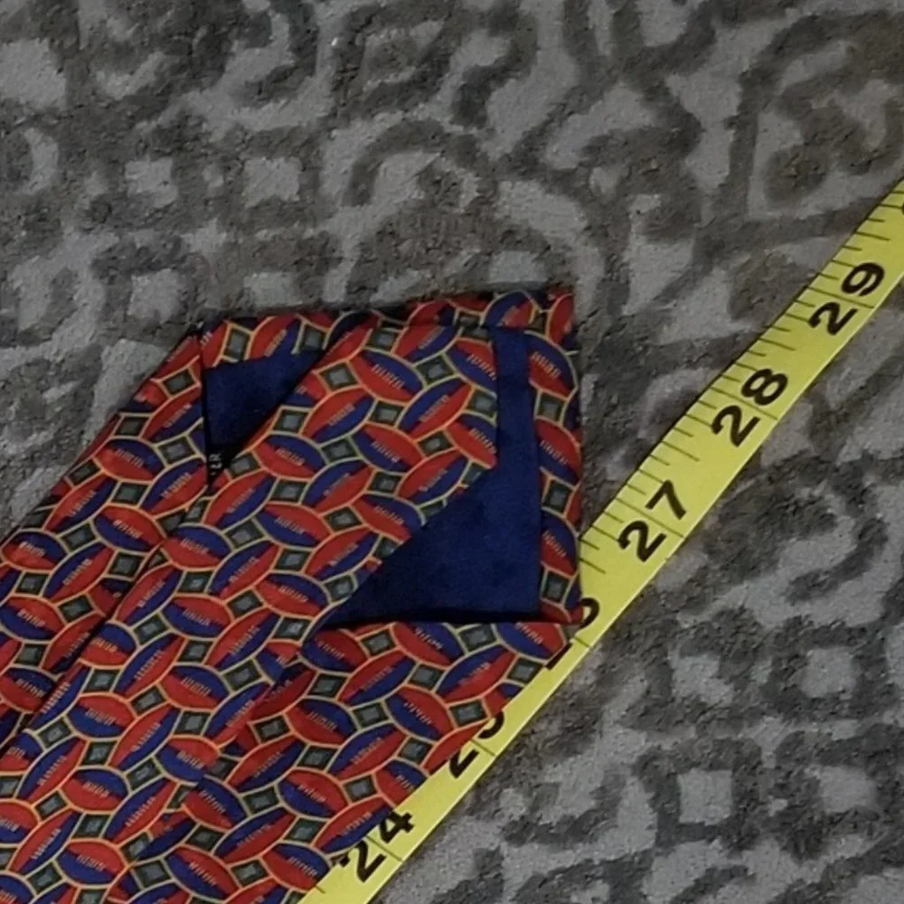 Tiffany & Co Football Pattern Silk Necktie-NWOT